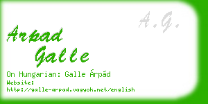 arpad galle business card